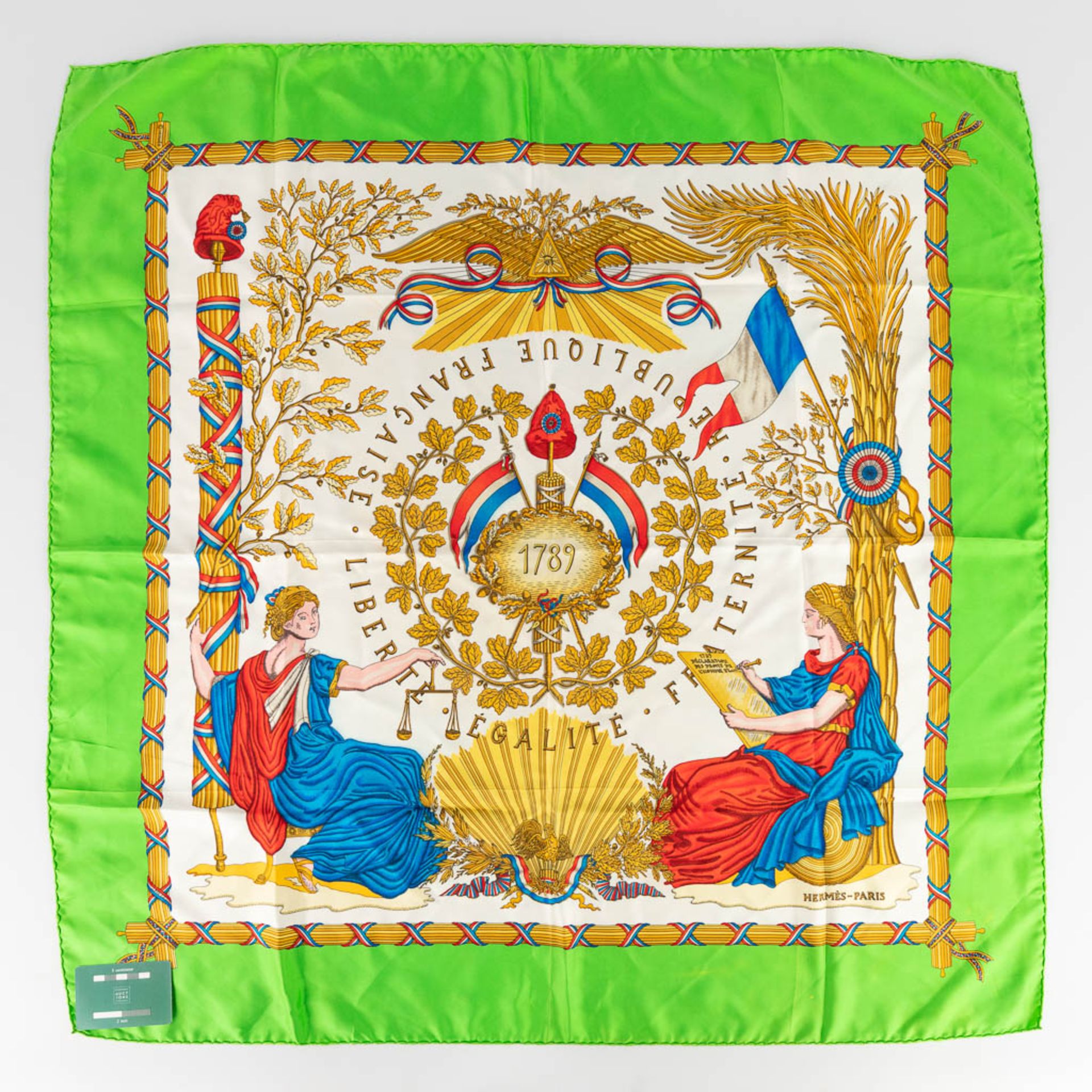 Hermès Paris, a silk scarf: 'Liberté Egalité Fraternité' (W:90 x H:90 cm) - Image 2 of 12