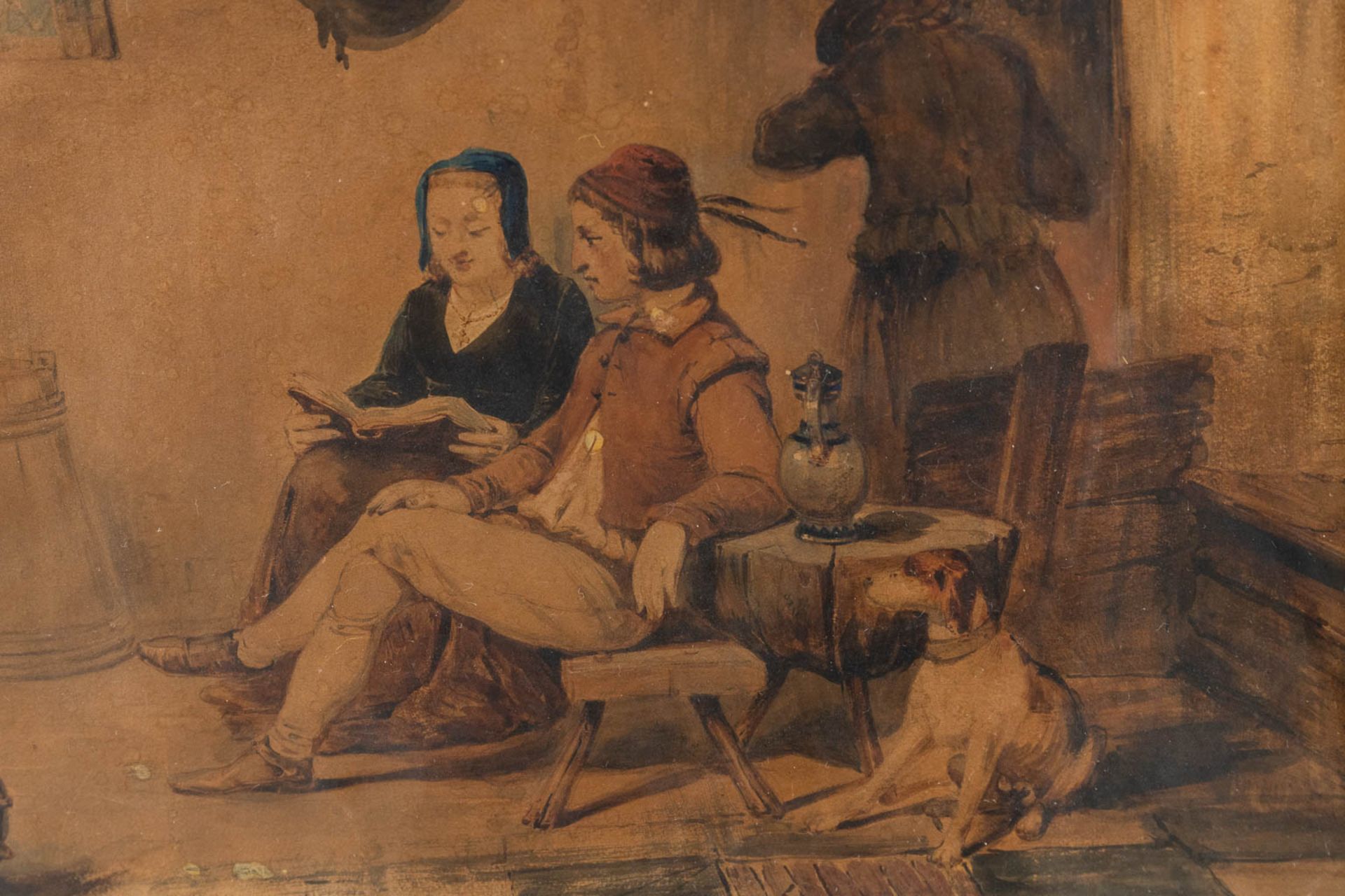 Firmin BOUVY (1822-1891) 'Interior View' watercolour on paper. (W:44 x H:32 cm) - Bild 4 aus 6