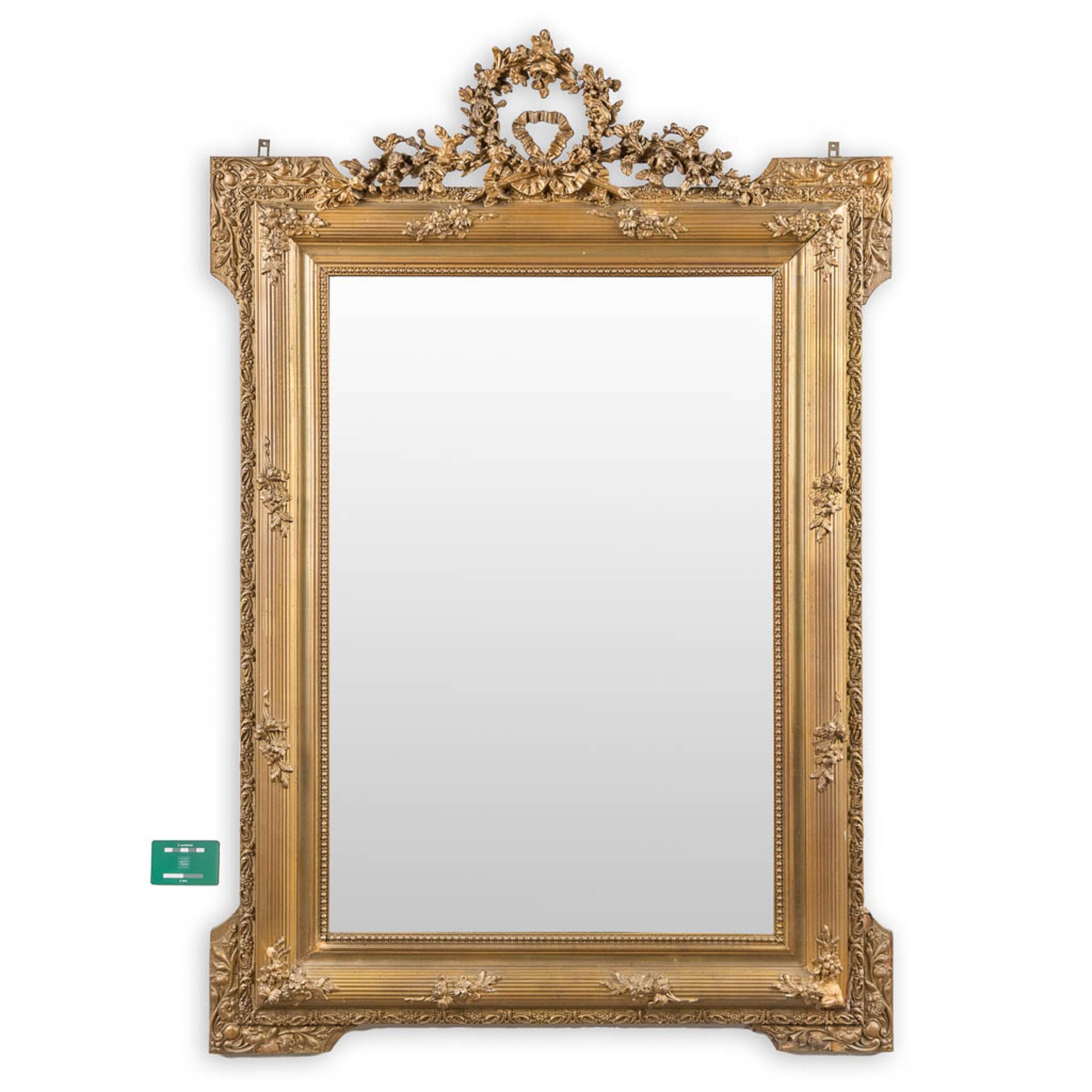 A mirror, decorated with stucco in Louis XVI style. (W:85 x H:125 cm) - Bild 2 aus 11