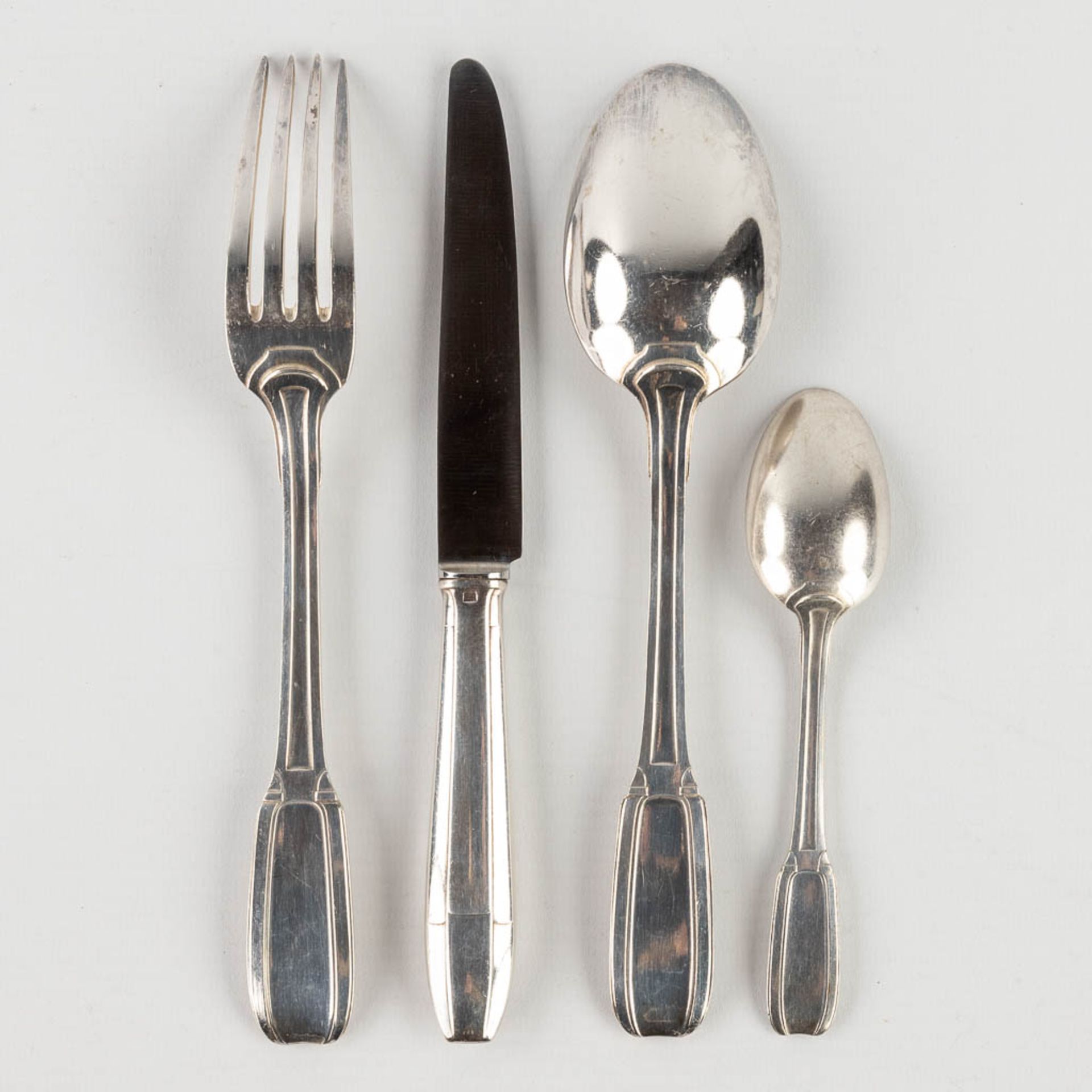 Two Ecrins with silver spoons, added 1 Ecrin with pieces of silver-plated cutlery marked Boulinger. - Image 5 of 18