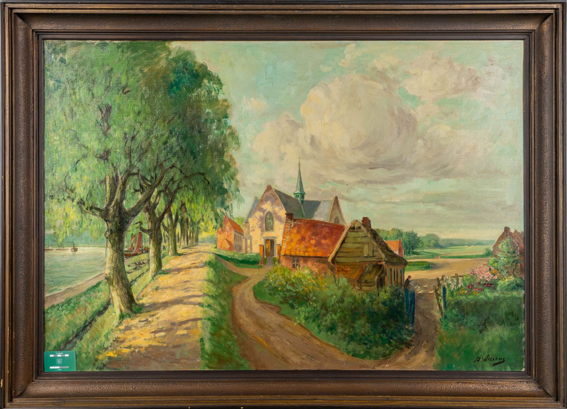 Adolf WILLEMS (1866-1953) 'Village View' oil on canvas. (W:130 x H:90 cm) - Image 2 of 8