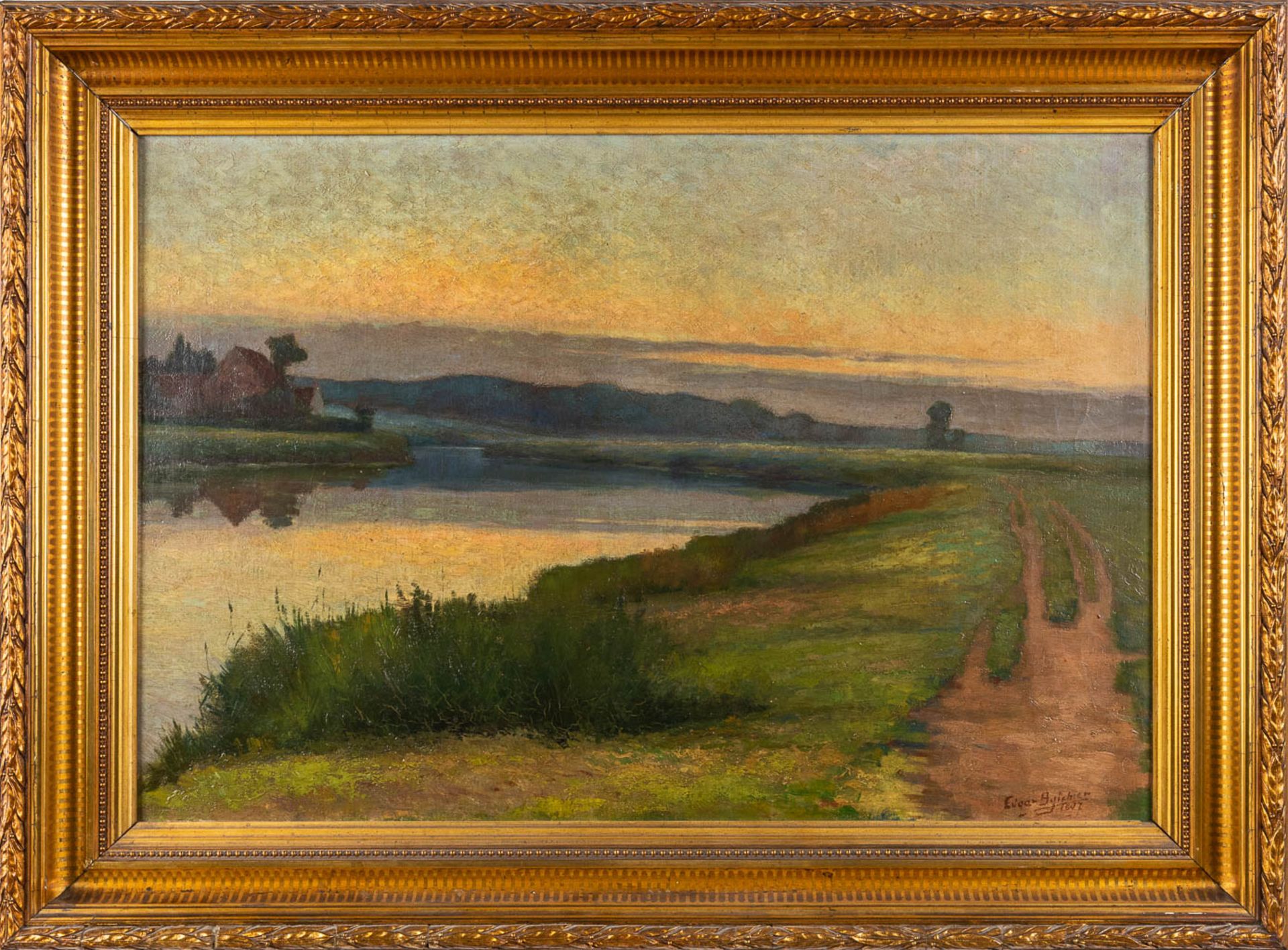 Edgar BYTEBIER (1875-1940) 'Landscape' oil on canvas. (W:79 x H:54,5 cm) - Image 3 of 6