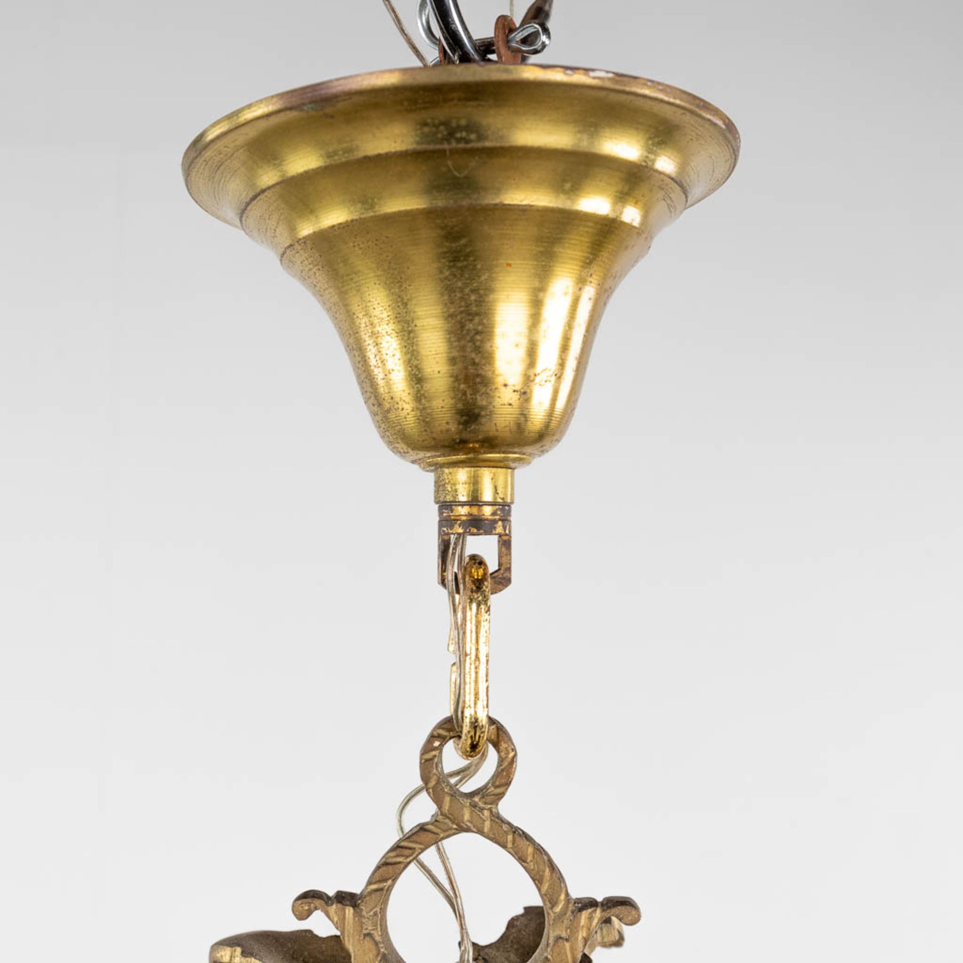 An antique lantern, bronze and glass. 20th C. (H:92 x D:45 cm) - Bild 5 aus 16