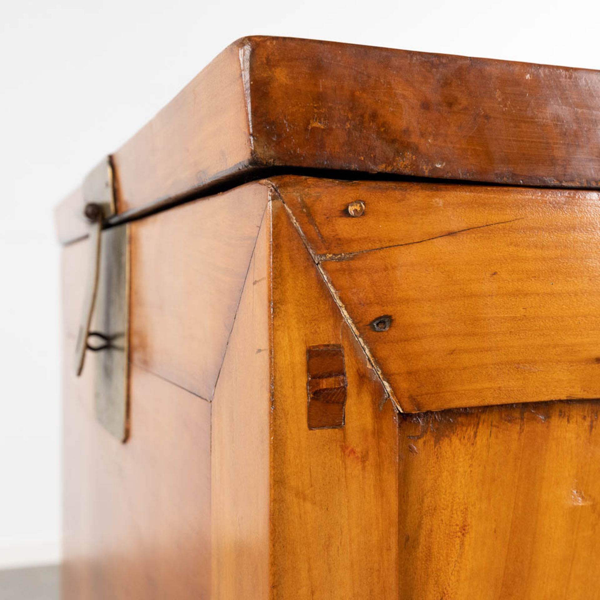 A small Chinese cabinet, hardwood with brass hardware. (L:47 x W:62 x H:88 cm) - Image 8 of 16