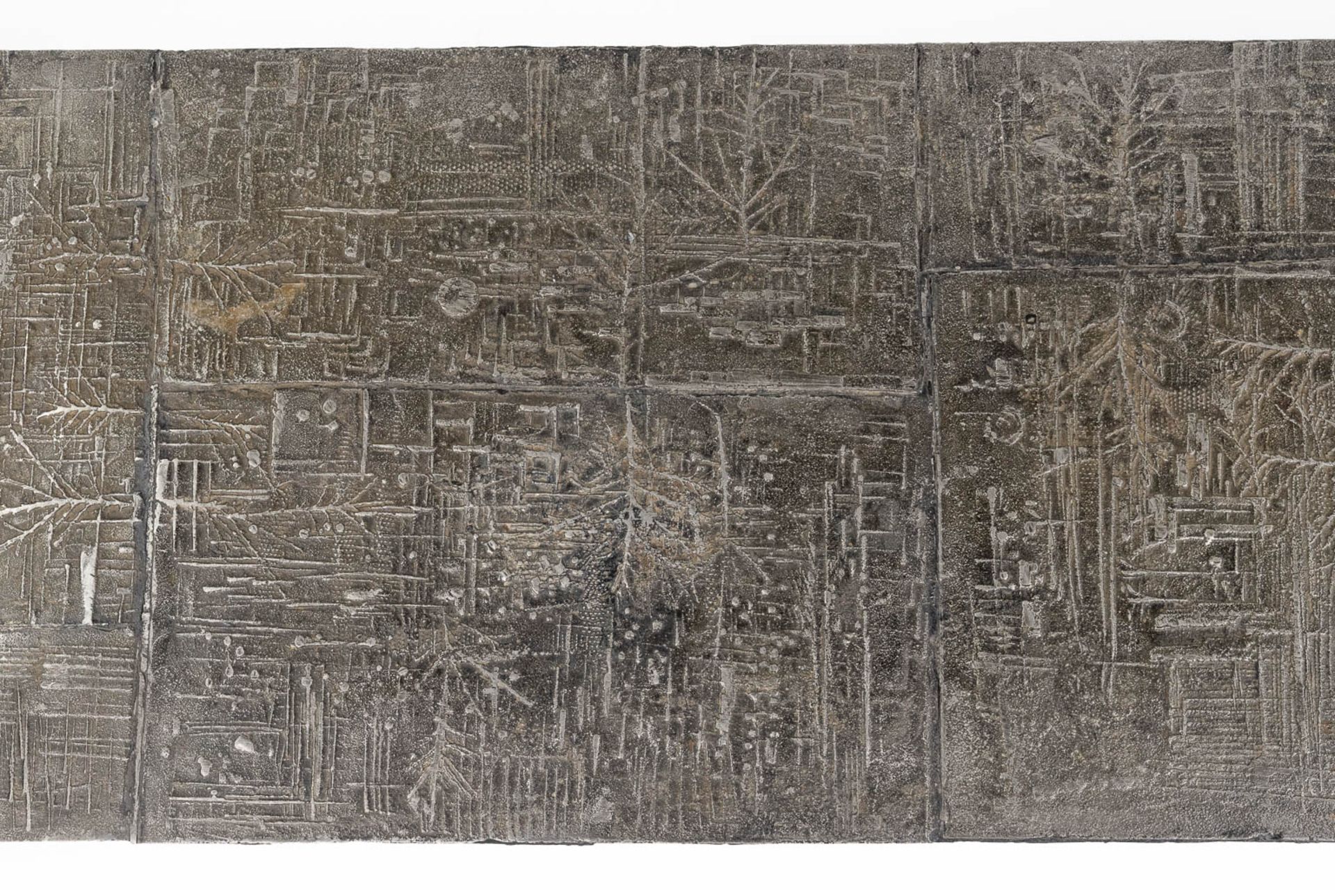 Pia MANU (XX) 'Coffee Table' metal on a wood frame, circa 1960. (L:64,5 x W:199 x H:30 cm) - Image 7 of 15