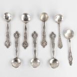 8 spoons made of coins, silver, Moscow, Russia. 18th and 19th C. (H:15 cm)