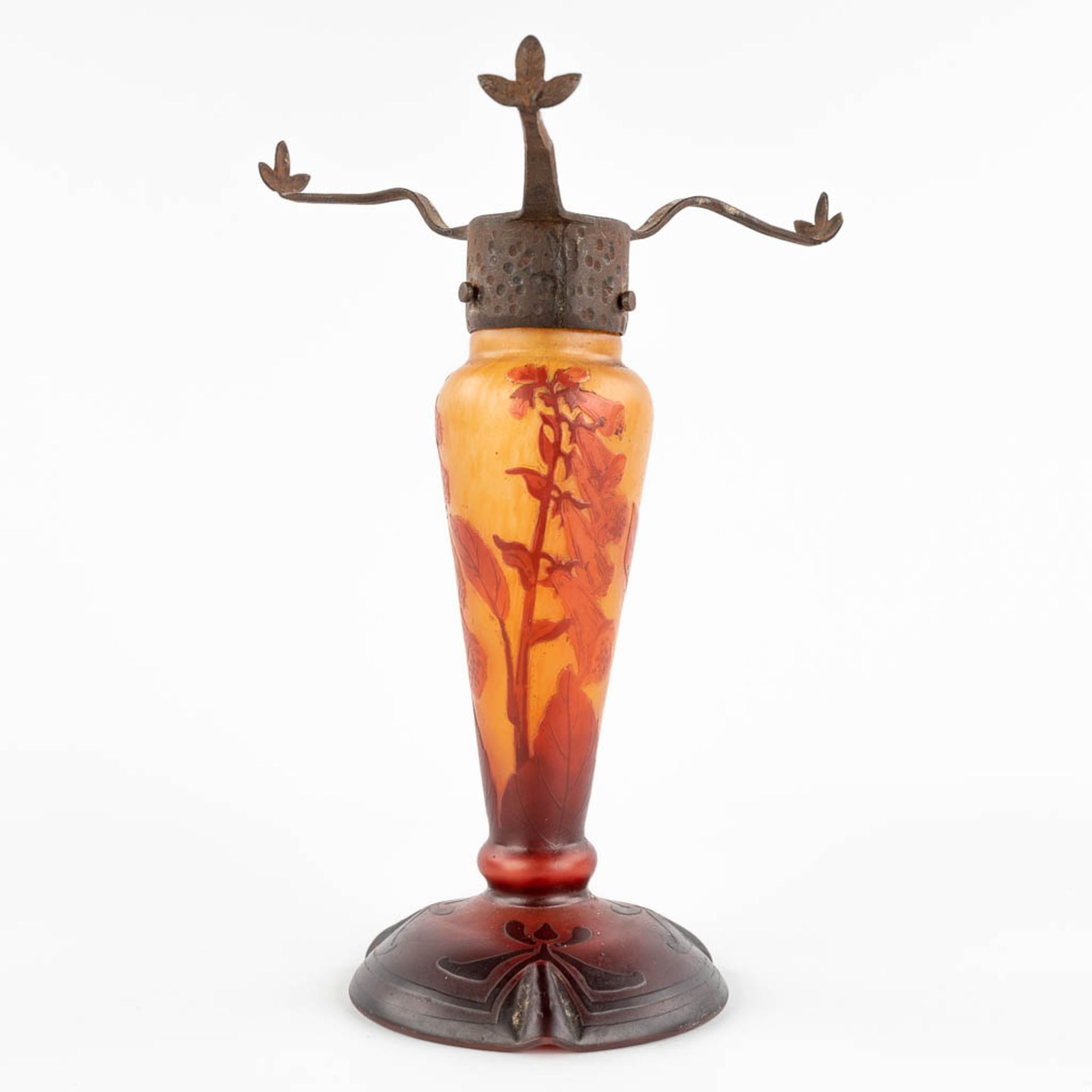 Daum Nancy, a Pâte De Verre base for a table lamp with 'Digitalis Flowers'. Art Deco, France. (H:26 - Image 5 of 13