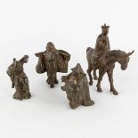 4 Chinese figurines, made of bronze. (L:7 x W:18 x H:18 cm)