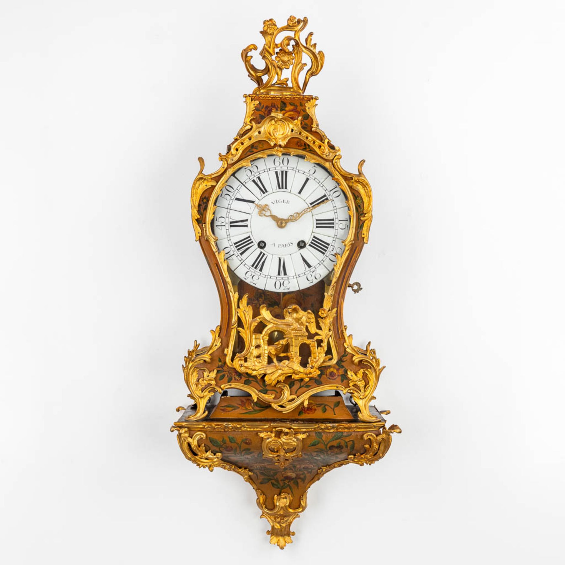 Jacques DUBOIS (c.1693-1763) Cartel Clock mounted with bronze, Louis XV. 18th C (W:47 x H:111 cm)