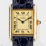 Must De Cartier, a wristwatch model 'Tank', vermeil, Quartz.