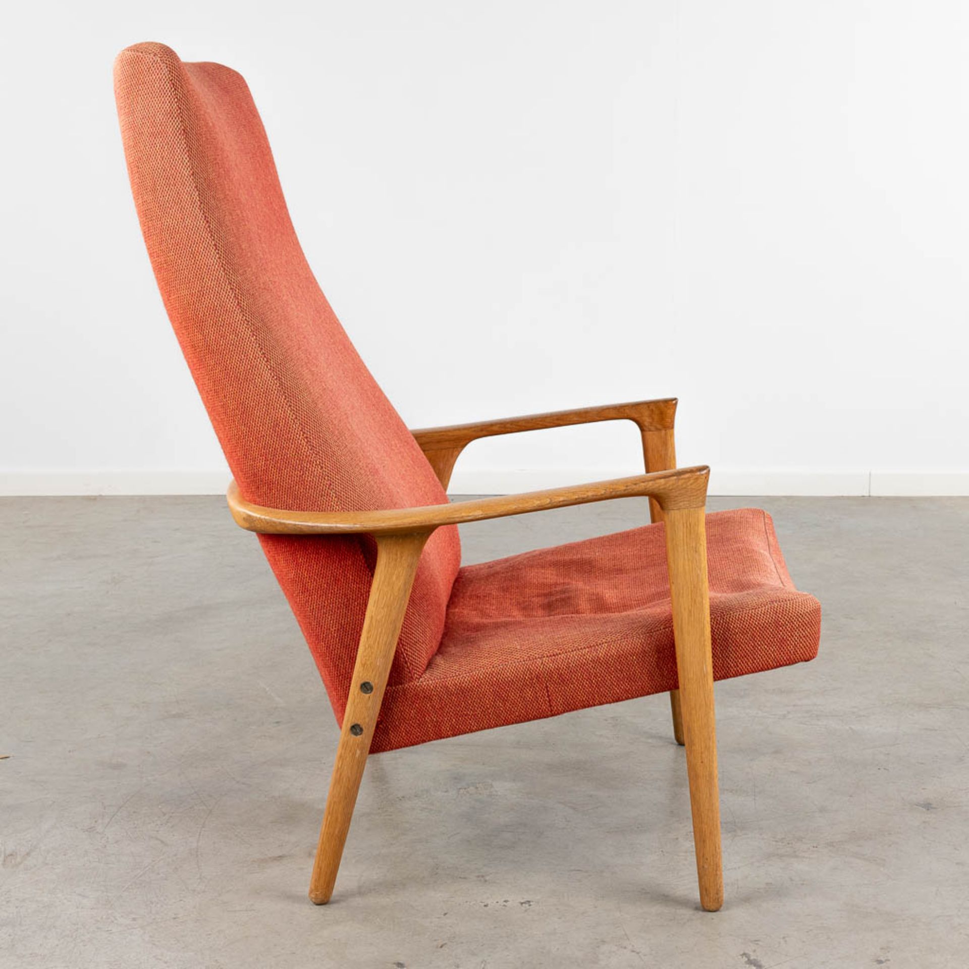 Alf SVENSSON (1923-1992) A mid-century 'Highback' armchair, wood and fabric. Circa 1960. (L:73 x W:8 - Image 3 of 13