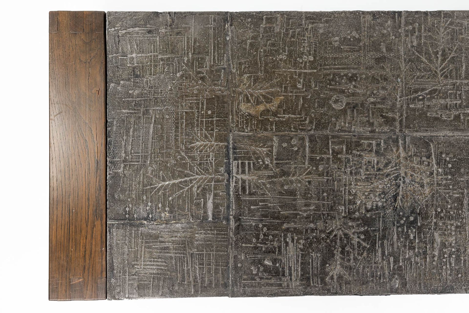 Pia MANU (XX) 'Coffee Table' metal on a wood frame, circa 1960. (L:64,5 x W:199 x H:30 cm) - Image 8 of 15