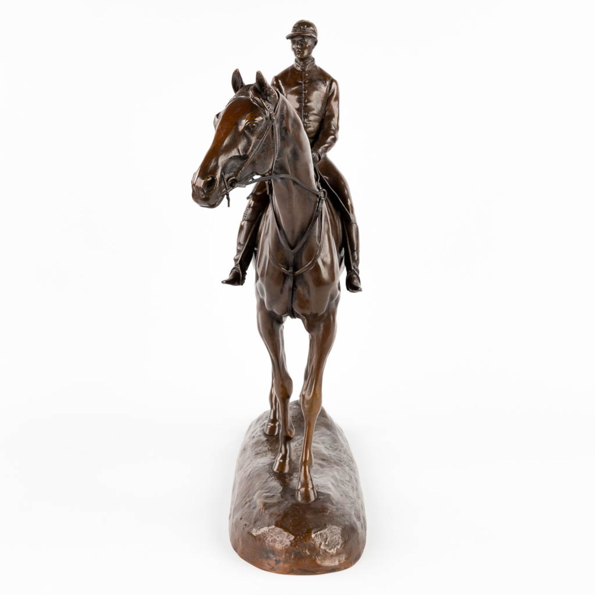 Paul COMOLÉRA (1818-c.1897) 'Horse with rider' patinated bronze. (L: 12 x W: 50 x H: 46 cm) - Bild 4 aus 10