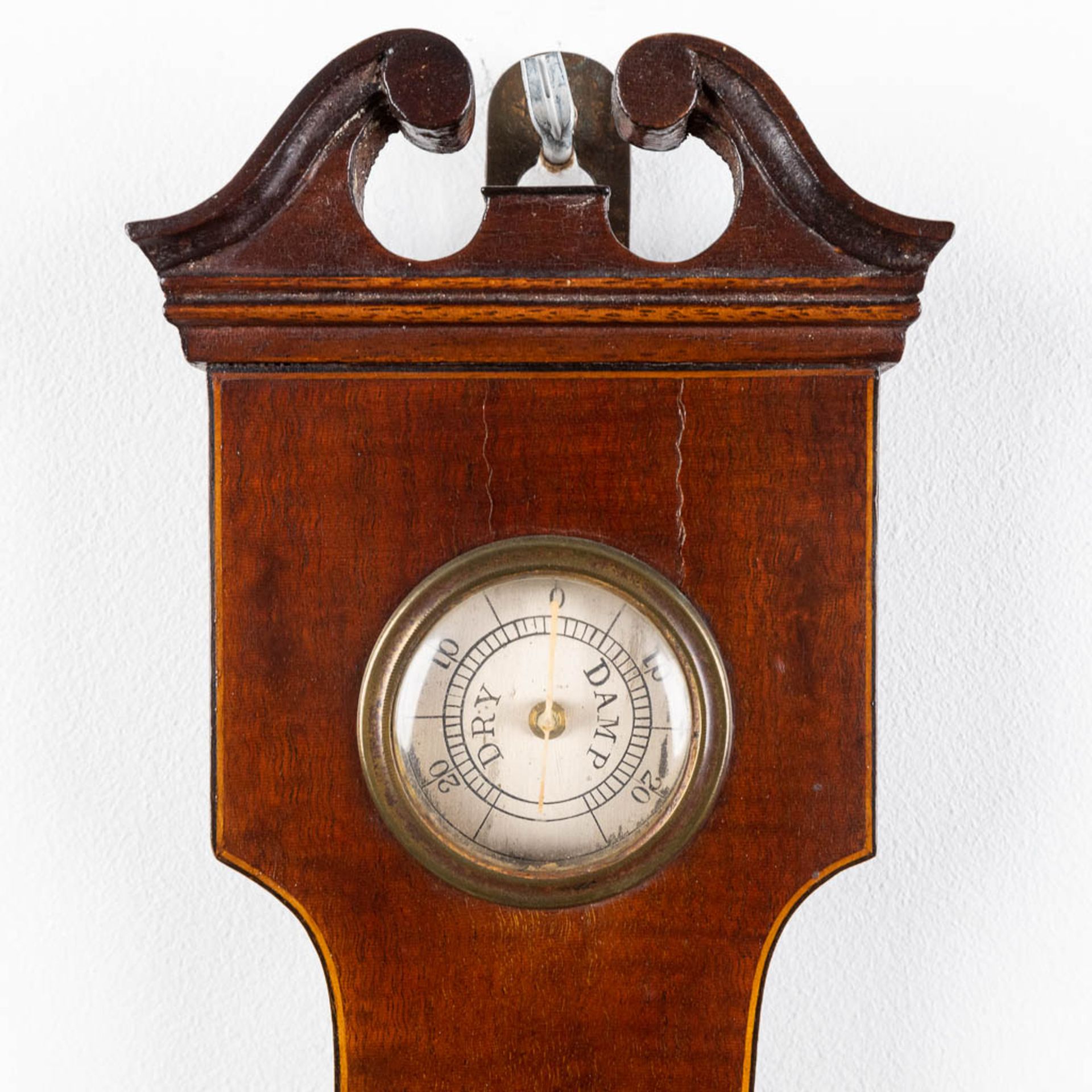 An antique English 'Barometer', 19th C. (W:25 x H:96 cm) - Image 3 of 9