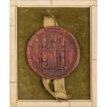 An antique wax seal, probably made in The Netherlands. (W:16 x H:19,5 cm)