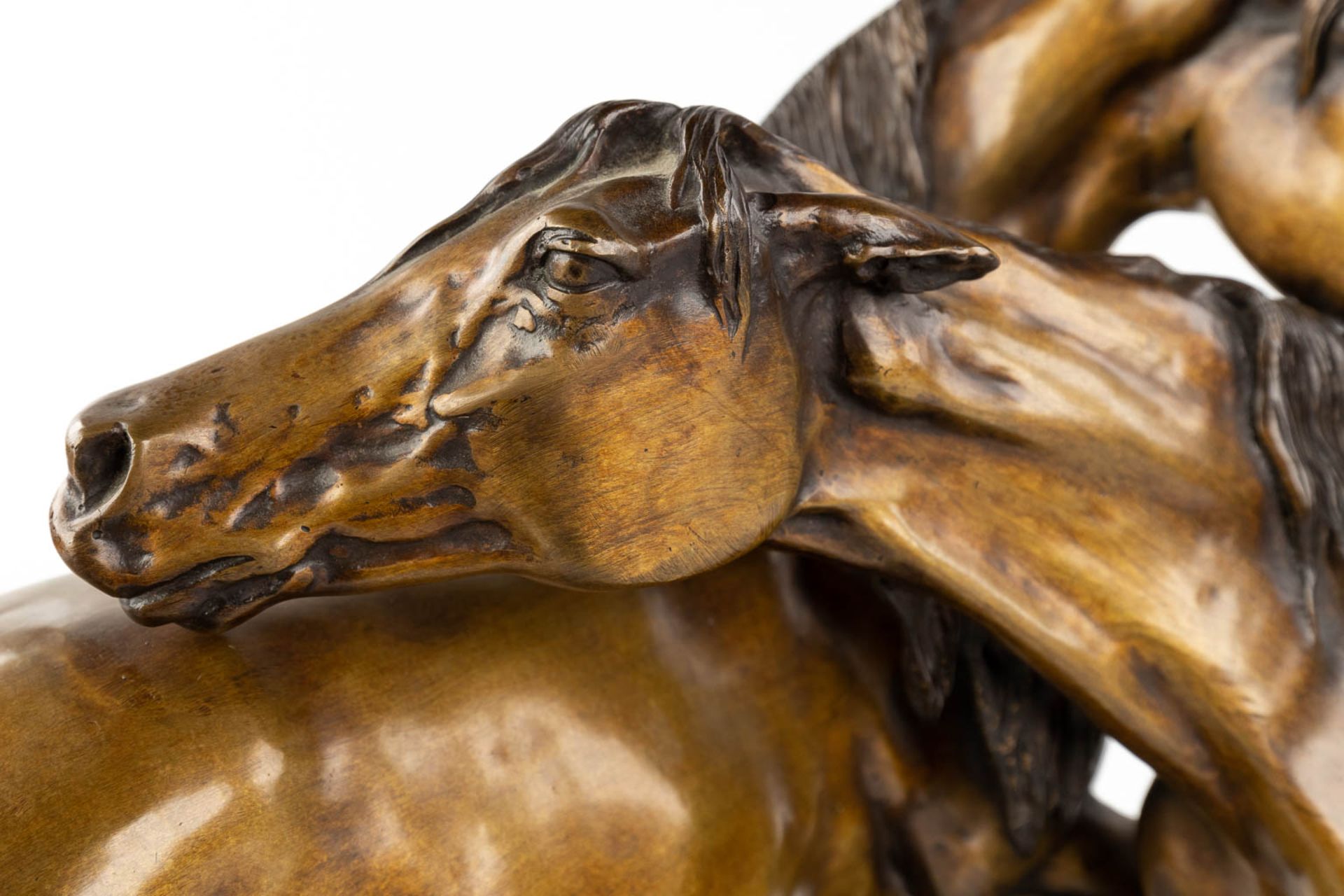 Pierre-Jules MÈNE (1810-1879)(After) 'Horses' patinated bronze, posthumously cast. (L:22 x W:70 x H: - Bild 6 aus 12