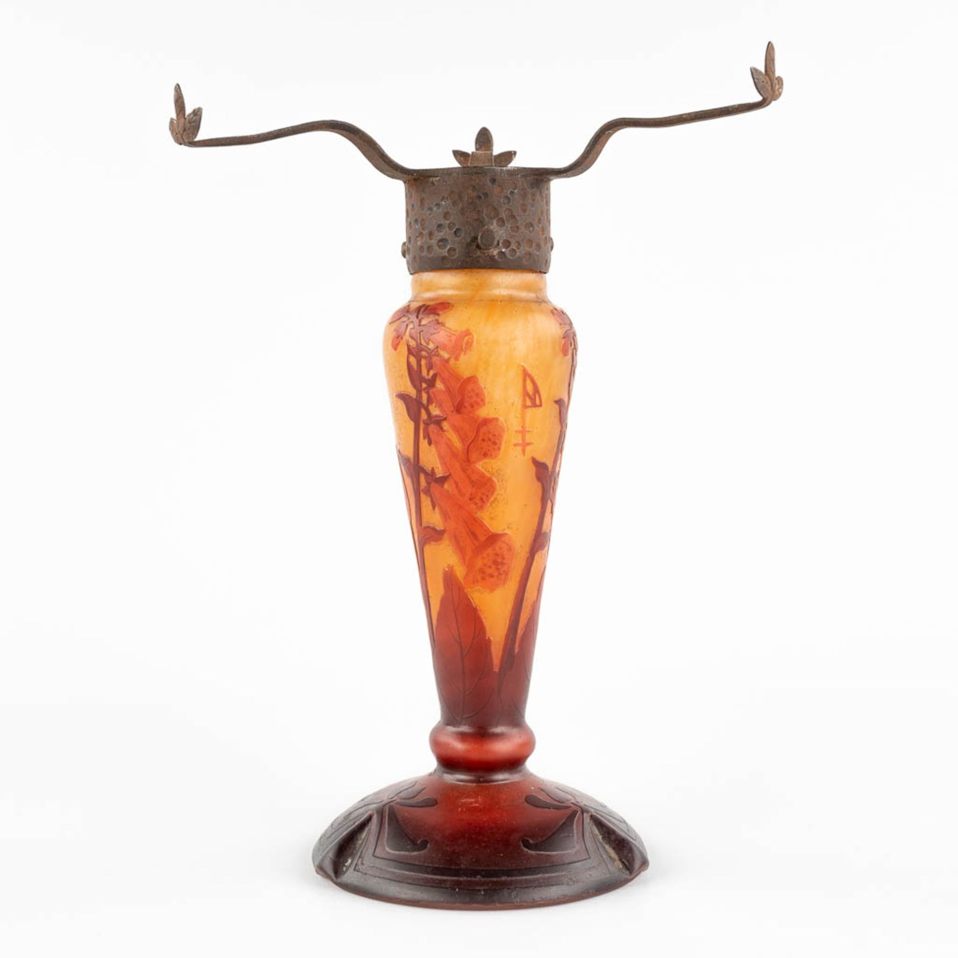 Daum Nancy, a Pâte De Verre base for a table lamp with 'Digitalis Flowers'. Art Deco, France. (H:26