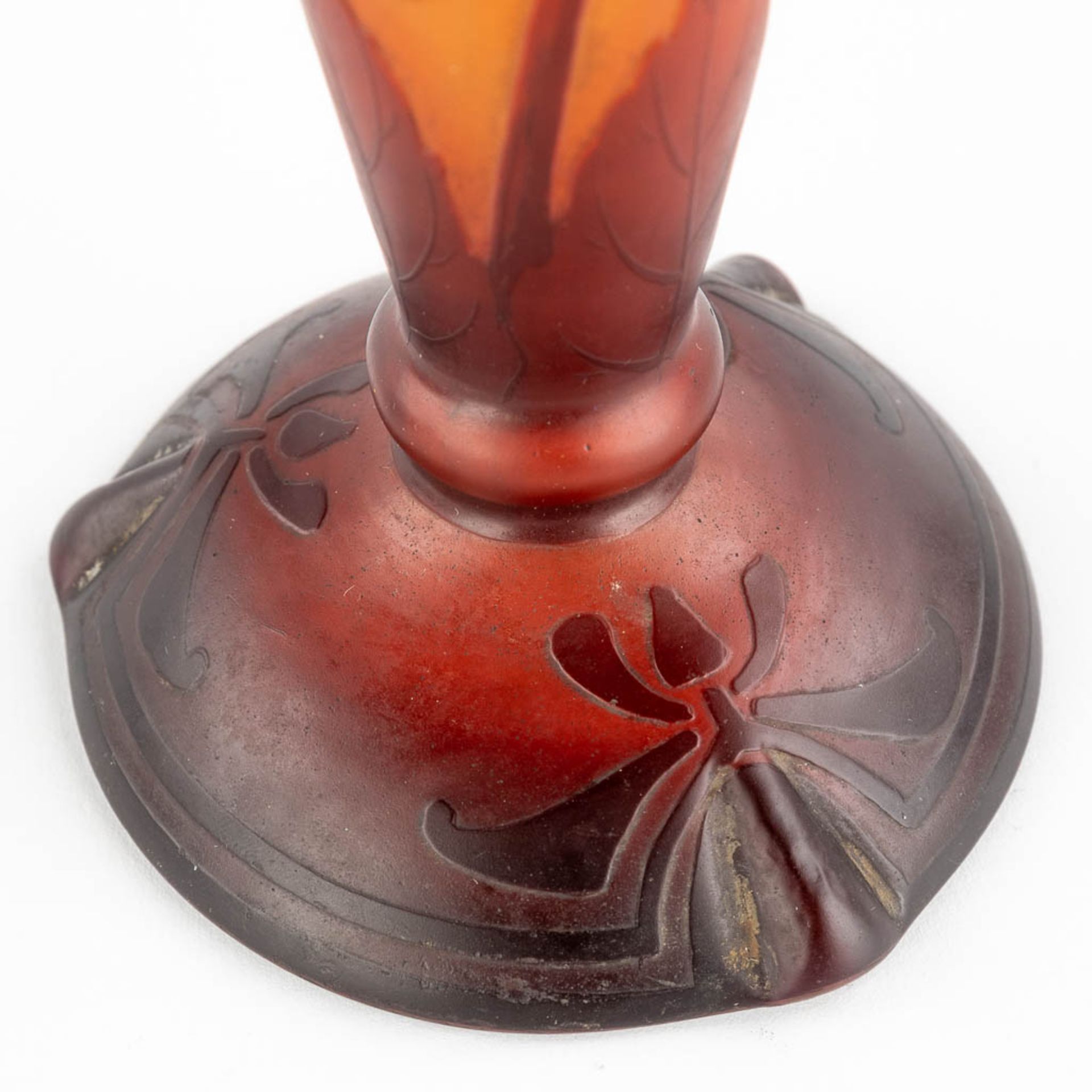 Daum Nancy, a Pâte De Verre base for a table lamp with 'Digitalis Flowers'. Art Deco, France. (H:26 - Image 13 of 13