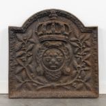 An antique Fireplace Fireback, cast-iron, dated 1690. (W:54 x H:54 cm)