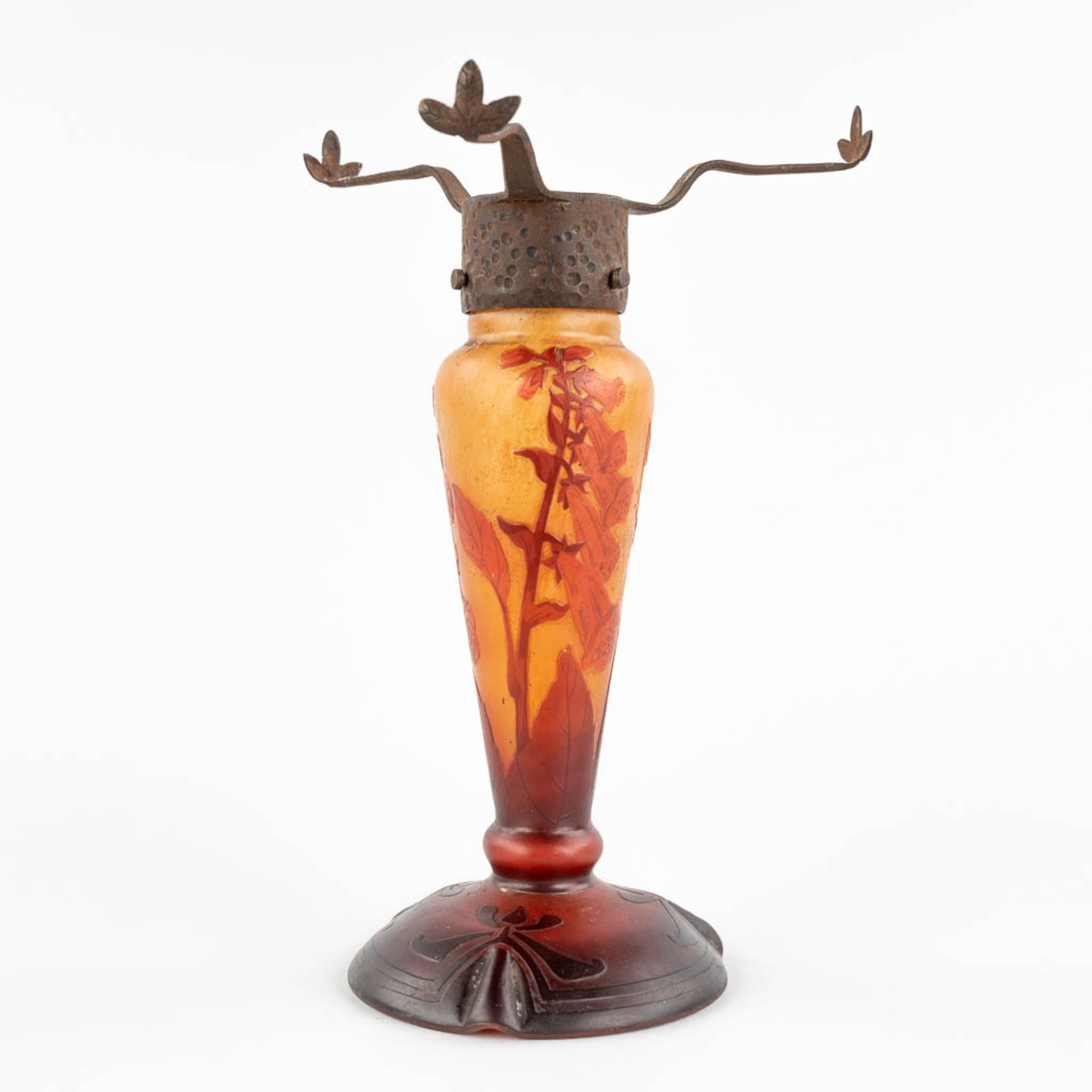 Daum Nancy, a Pâte De Verre base for a table lamp with 'Digitalis Flowers'. Art Deco, France. (H:26 - Image 3 of 13