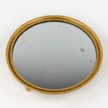An antique table mirror, ormolu gilt bronze, empire period. 19th c. (H:4,5 x D:32 cm)