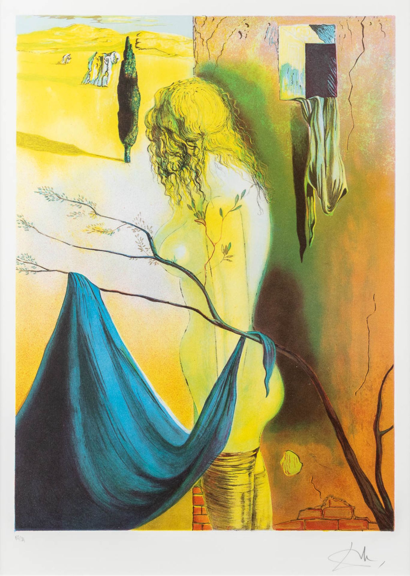 Salvador DALI (1904-1989) 'Le Signal De L'angoisse' a lithograph (W:46 x H:59,5 cm)