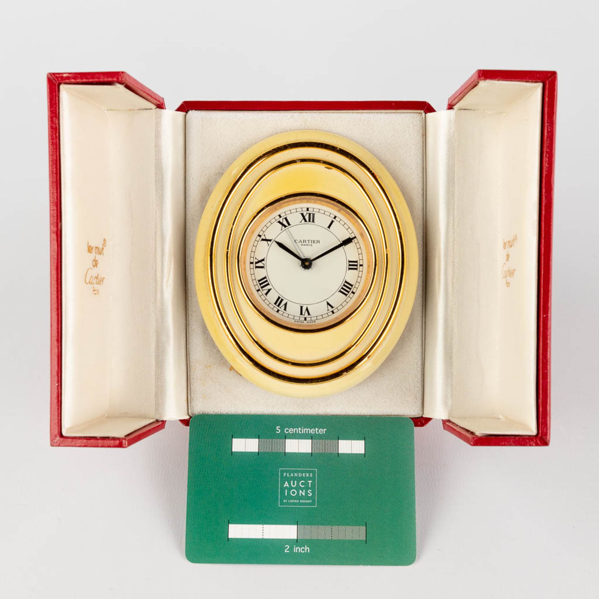 Cartier, a travel alarm clock, 7511 with the original box. - Bild 2 aus 17