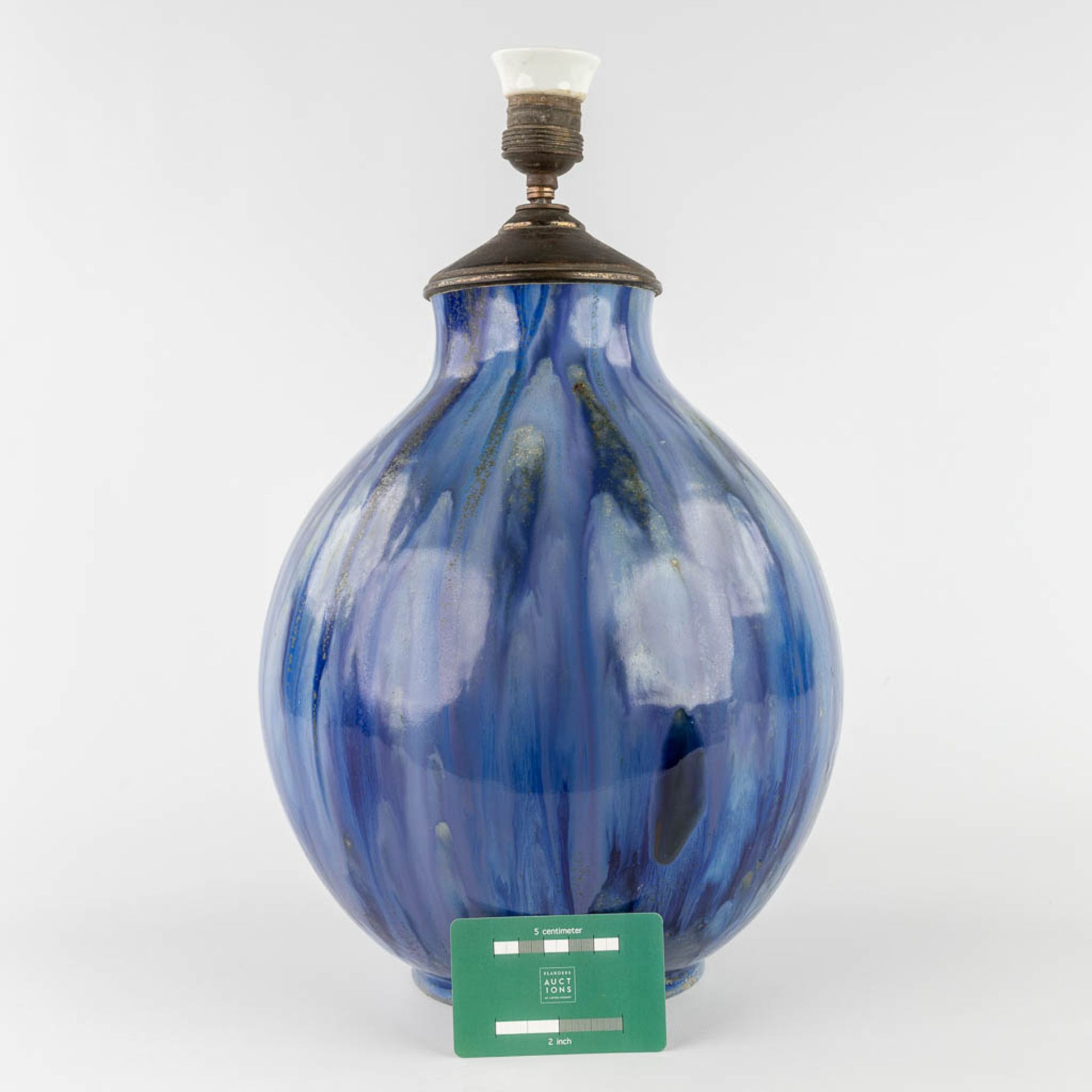 Roger GUERIN (1896-1954) 'Lamp base' glazed grès. (H:38 x D:26 cm) - Image 2 of 9