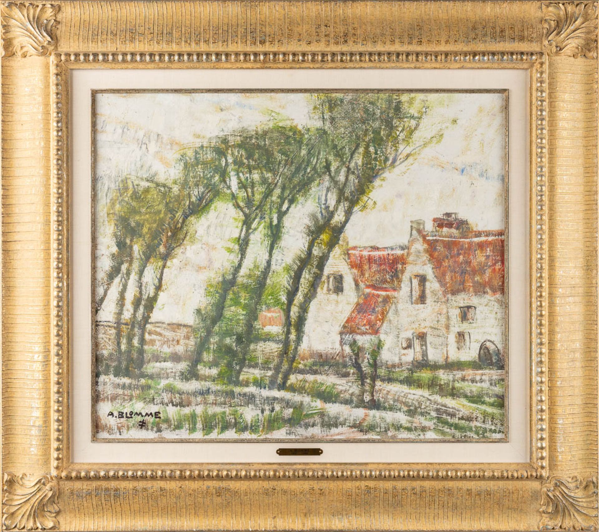 Alfons BLOMME (1889-1979) 'Landscape with farmhouse' oil on canvas. (W:58 x H:49 cm) - Image 3 of 8