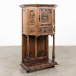 An antique credenza, Gothic Revival, second half of the 19th C. (L:53 x W:79 x H:136 cm)