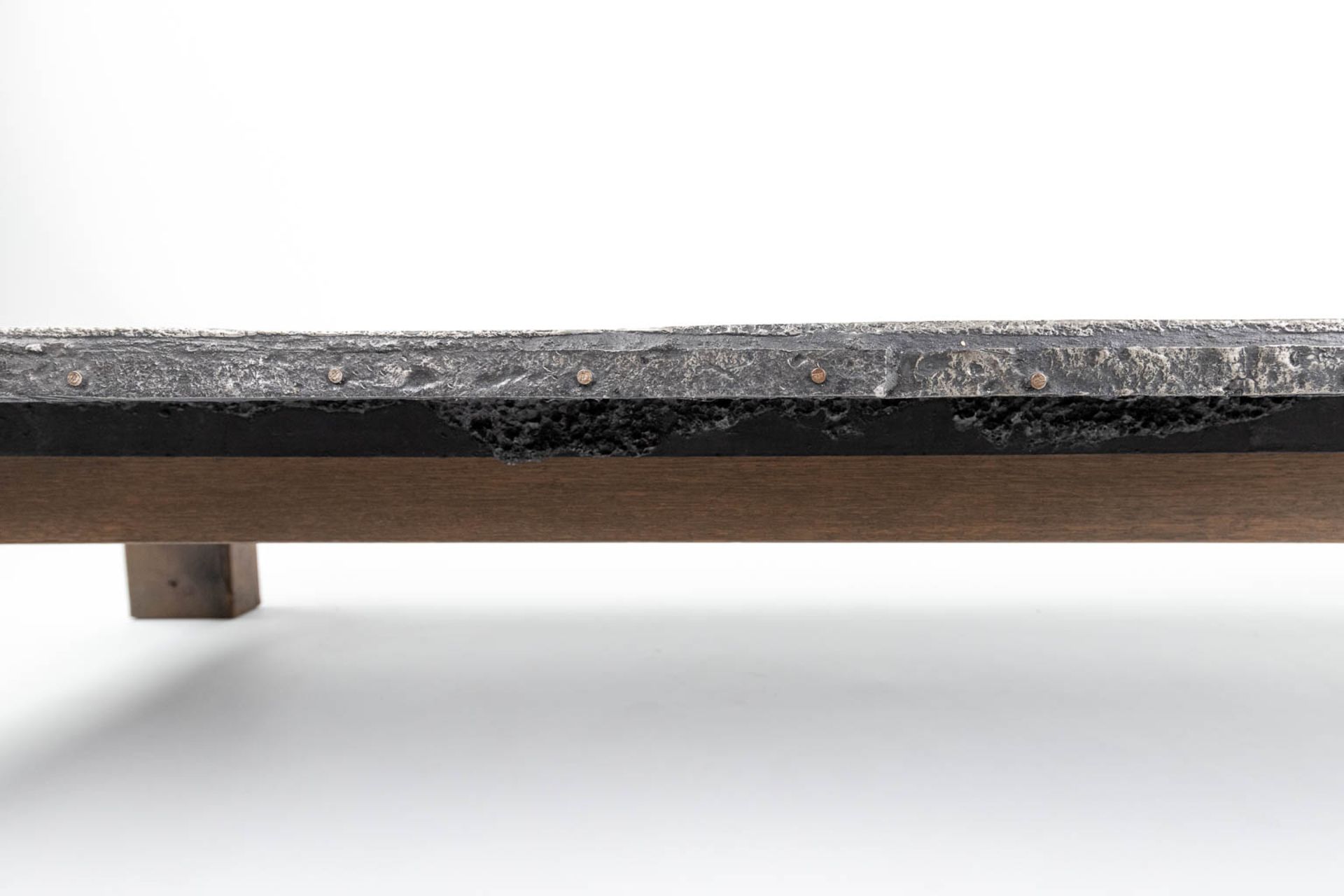 Pia MANU (XX) 'Coffee Table' metal on a wood frame, circa 1960. (L:64,5 x W:199 x H:30 cm) - Image 12 of 15