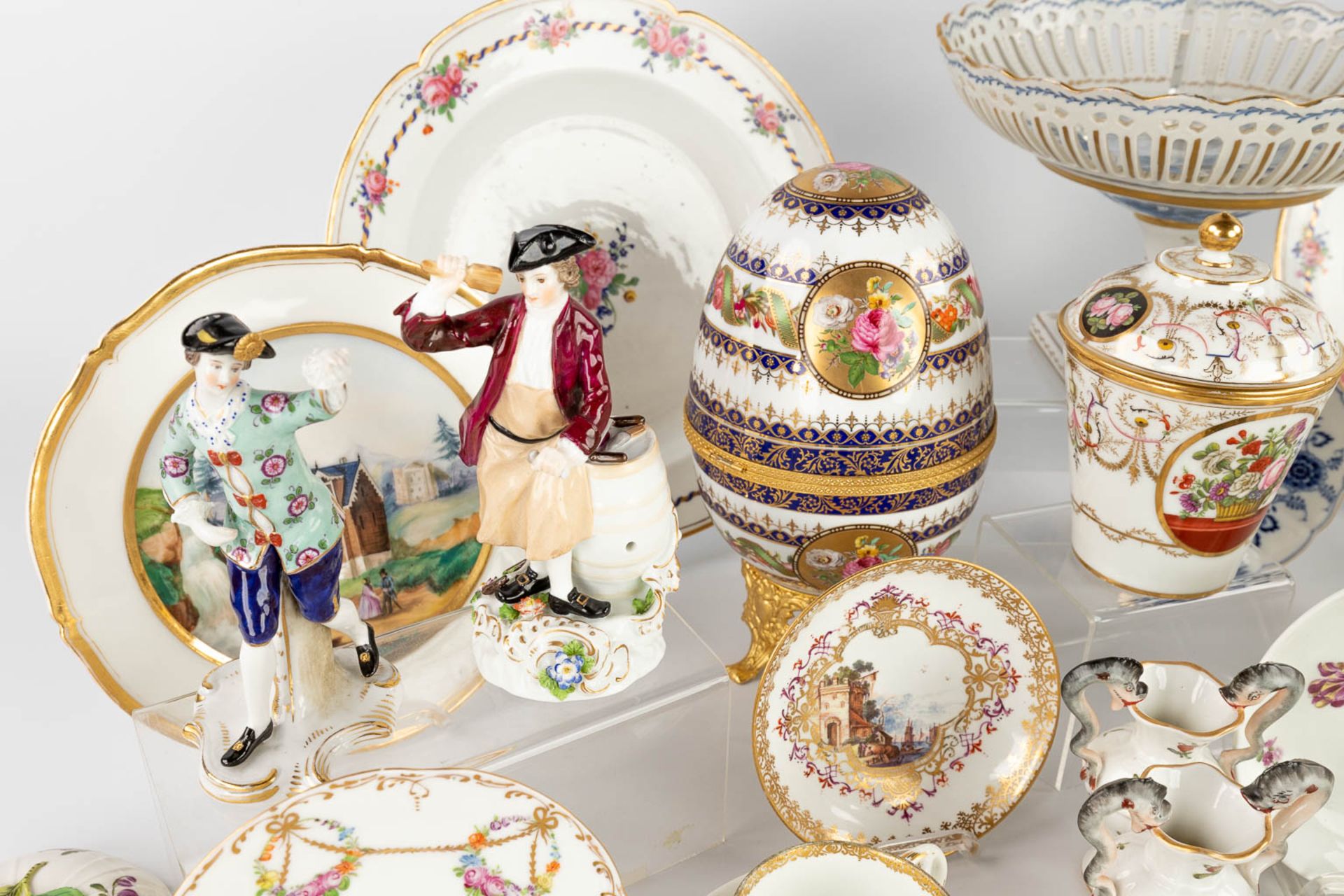 A large collection of porcelain items and table accessories of multiple marks. 19th and 20th C. (H:2 - Image 5 of 36