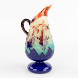Le Verre Francais, a pitcher with colourful decor. Circa 1920. (H:18,5 x D:8,5 cm)