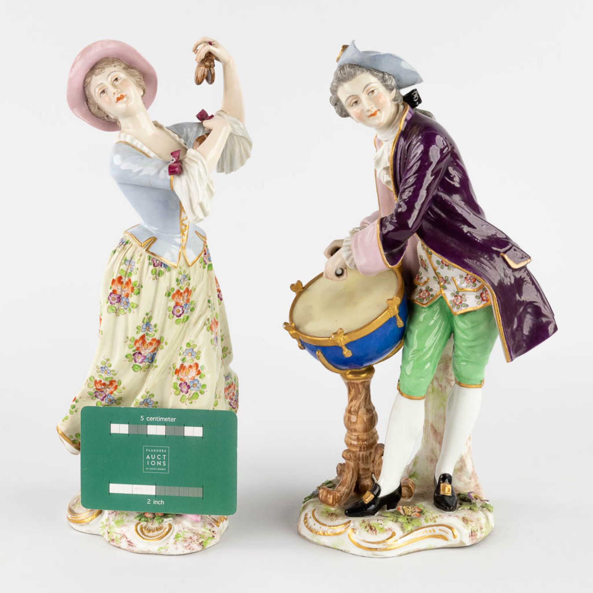 Meissen Porcelain mark, a dancing and musical couple. 19th C. (L:10 x W:14 x H:26 cm) - Image 17 of 20