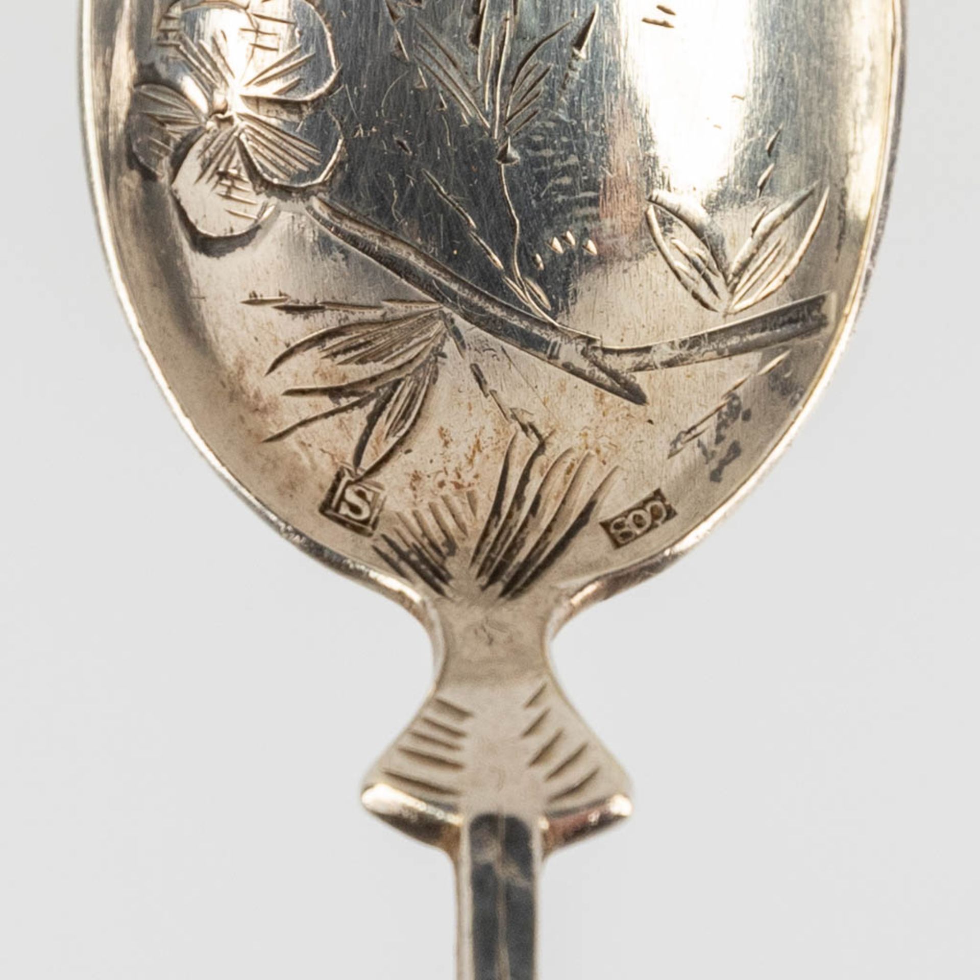 Two Ecrins with silver spoons, added 1 Ecrin with pieces of silver-plated cutlery marked Boulinger. - Image 18 of 18
