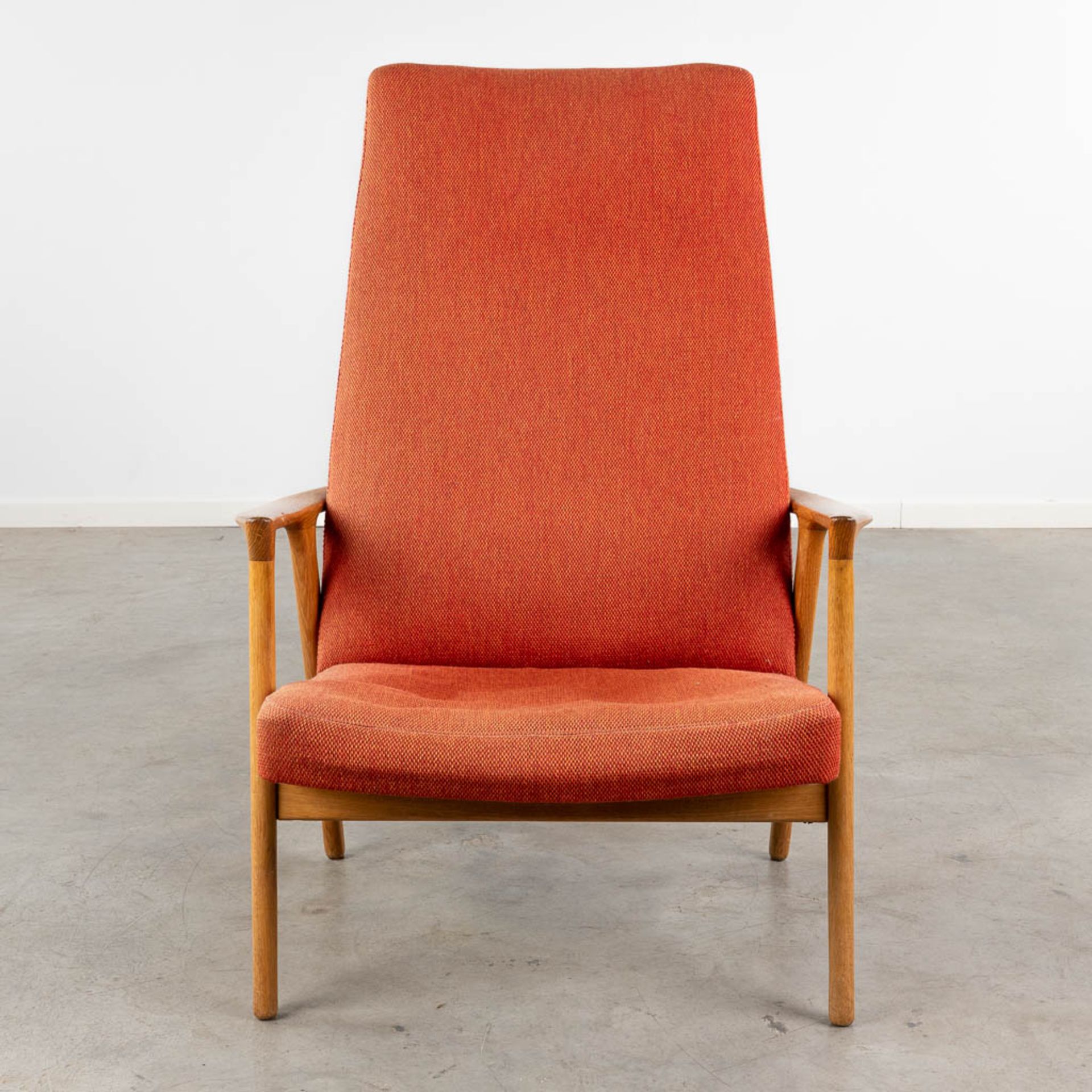 Alf SVENSSON (1923-1992) A mid-century 'Highback' armchair, wood and fabric. Circa 1960. (L:73 x W:8 - Image 6 of 13