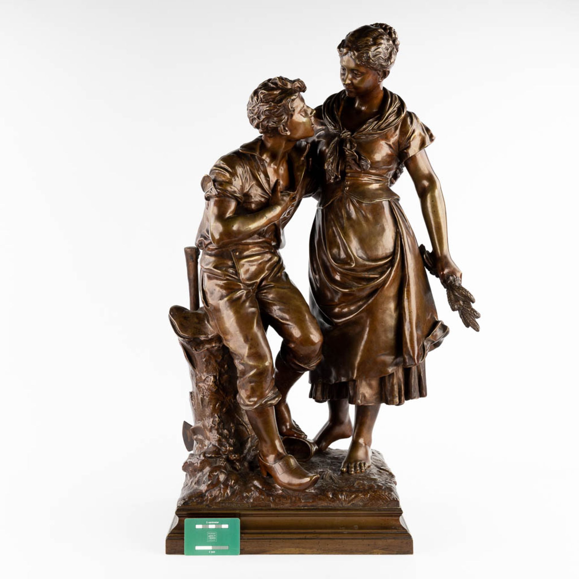 Luca MADRASSI (1848-1919) 'Projet D'Avenir' patinated bronze. (L:30 x W:50 x H:84 cm) - Bild 2 aus 9