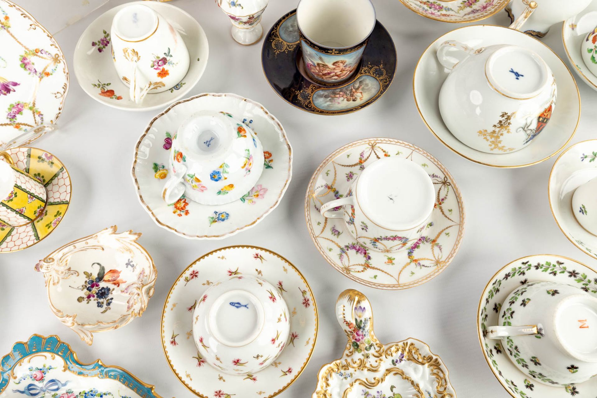 A large collection of porcelain items and table accessories of multiple marks. 19th and 20th C. (H:2 - Image 12 of 36