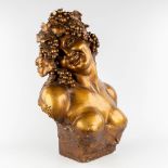 Jef LAMBEAUX (1852-1908) 'Bacchante' an impressive and large plaster statue. (L:32 x W:54 x H:72 cm)