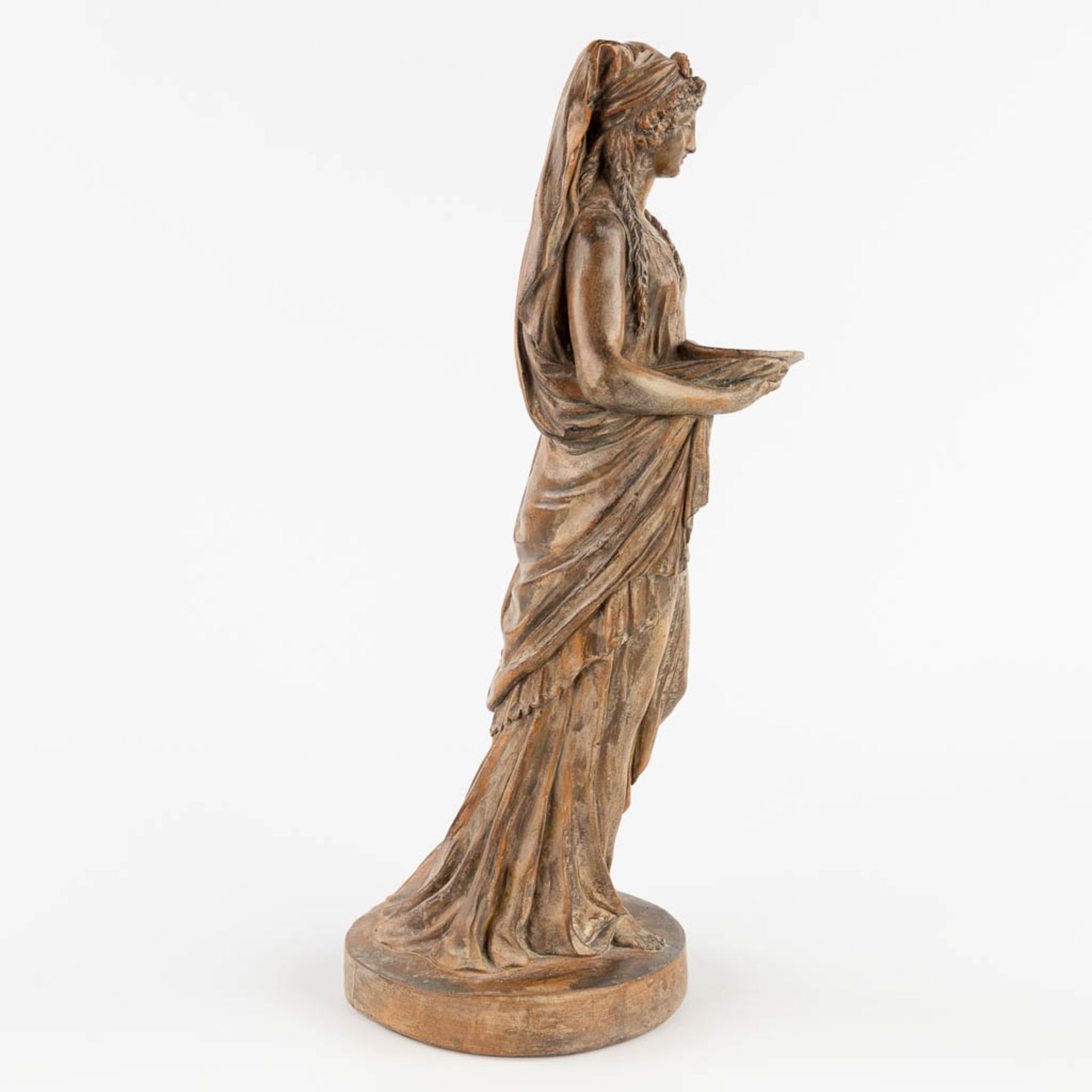 Alexis BURY (XX) 'Greek Lady' sculpture in Terracotta. (H:36 x D:13 cm) - Image 4 of 12