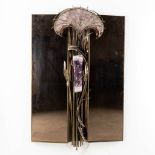 Marc D'HAENENS (XX) 'Wall lamp and mirror' finished with amethyst stone. (L:22 x W:80 x H:124 cm)