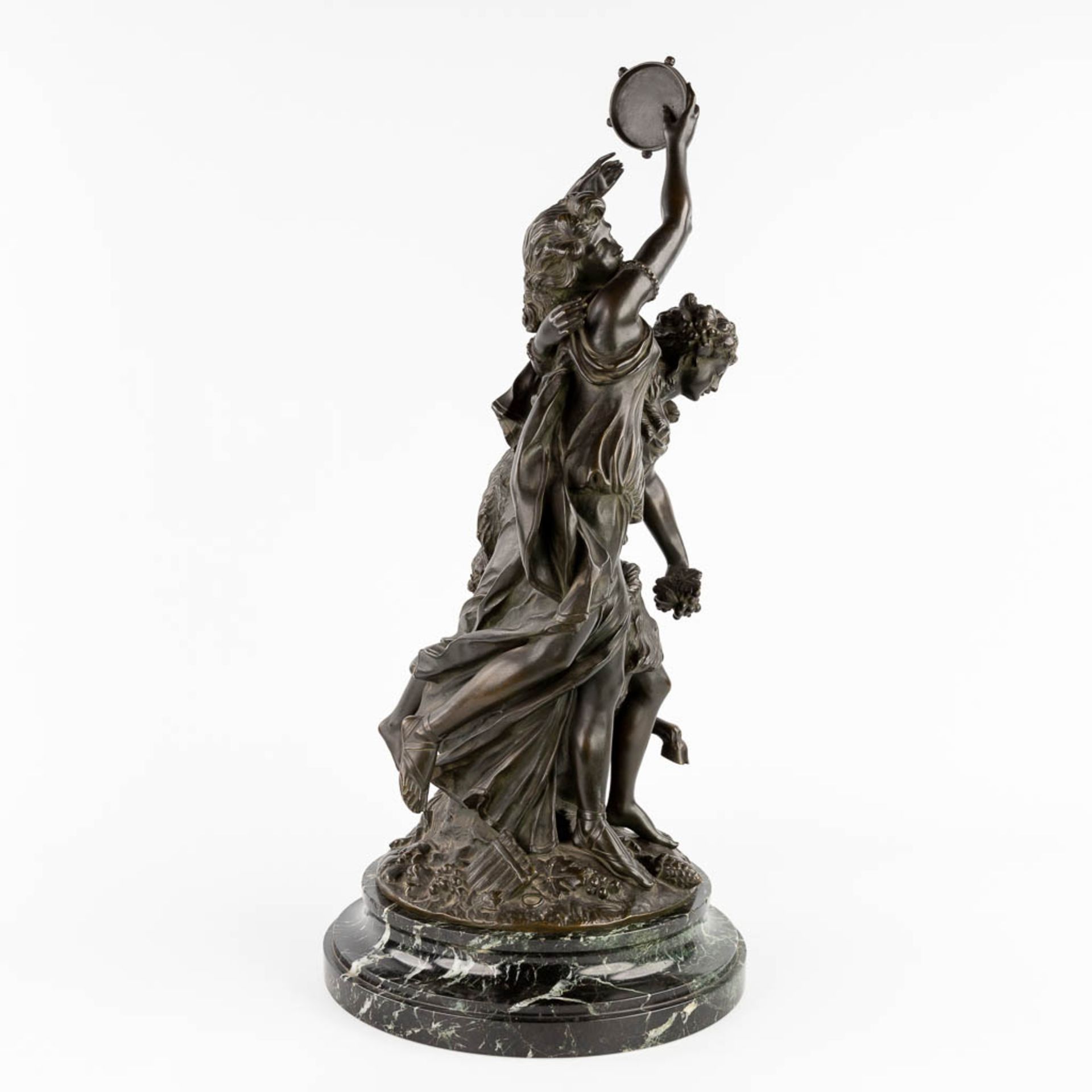 CLODION (1738-1814) 'Bacchantes' patinated bronze. 19th C. (L:25 x W:28 x H:65 cm) - Image 4 of 15