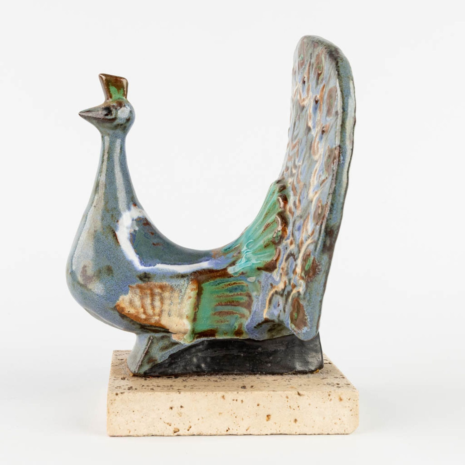 Rogier VANDEWEGHE (1923-2020) 'Peacock' glazed ceramics. (L:14 x W:14 x H:19 cm) - Image 5 of 11