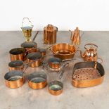 A collection of copper accessories and kitchen utensils. (W:47 x H:40 x D:35 cm)