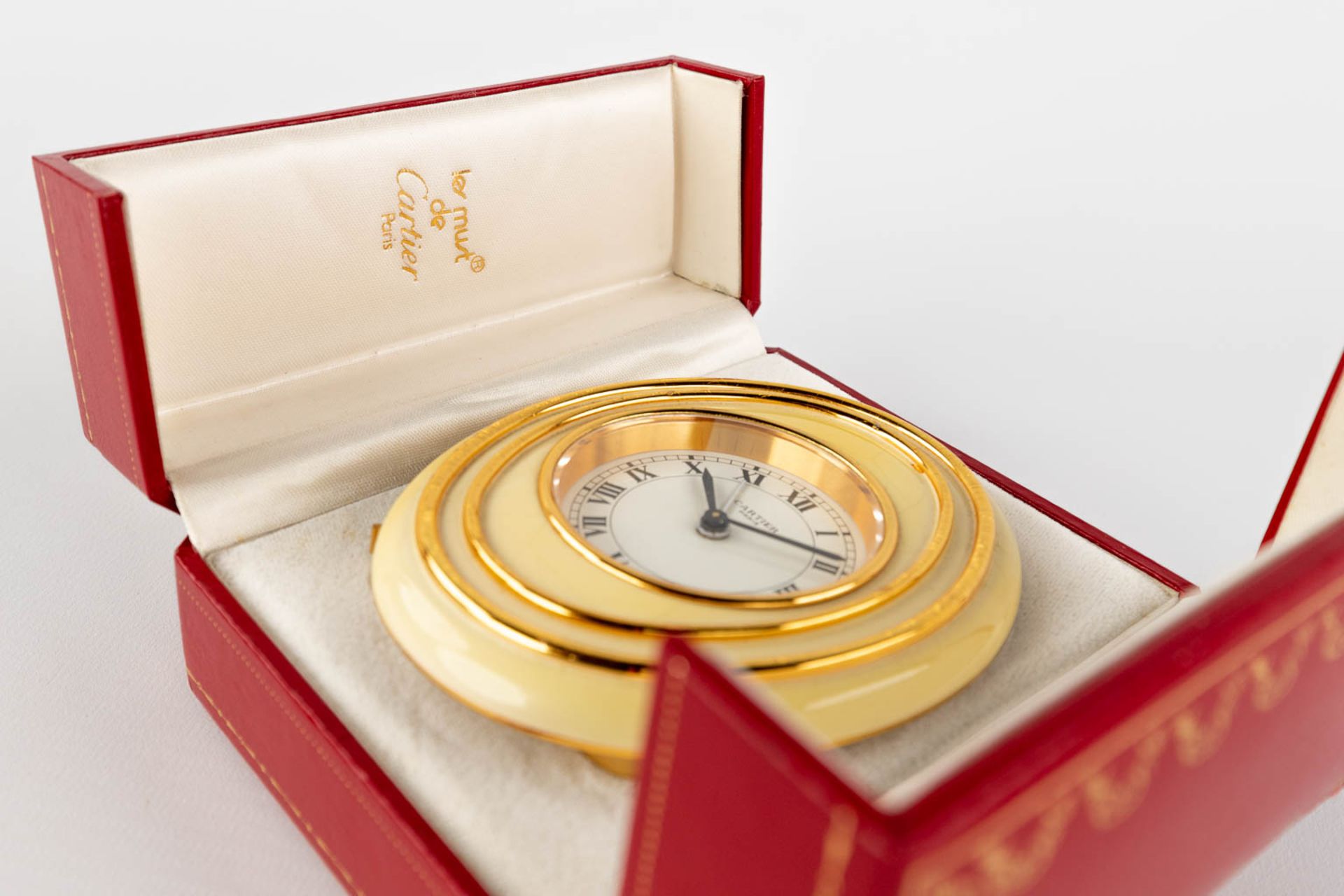 Cartier, a travel alarm clock, 7511 with the original box. - Bild 7 aus 17