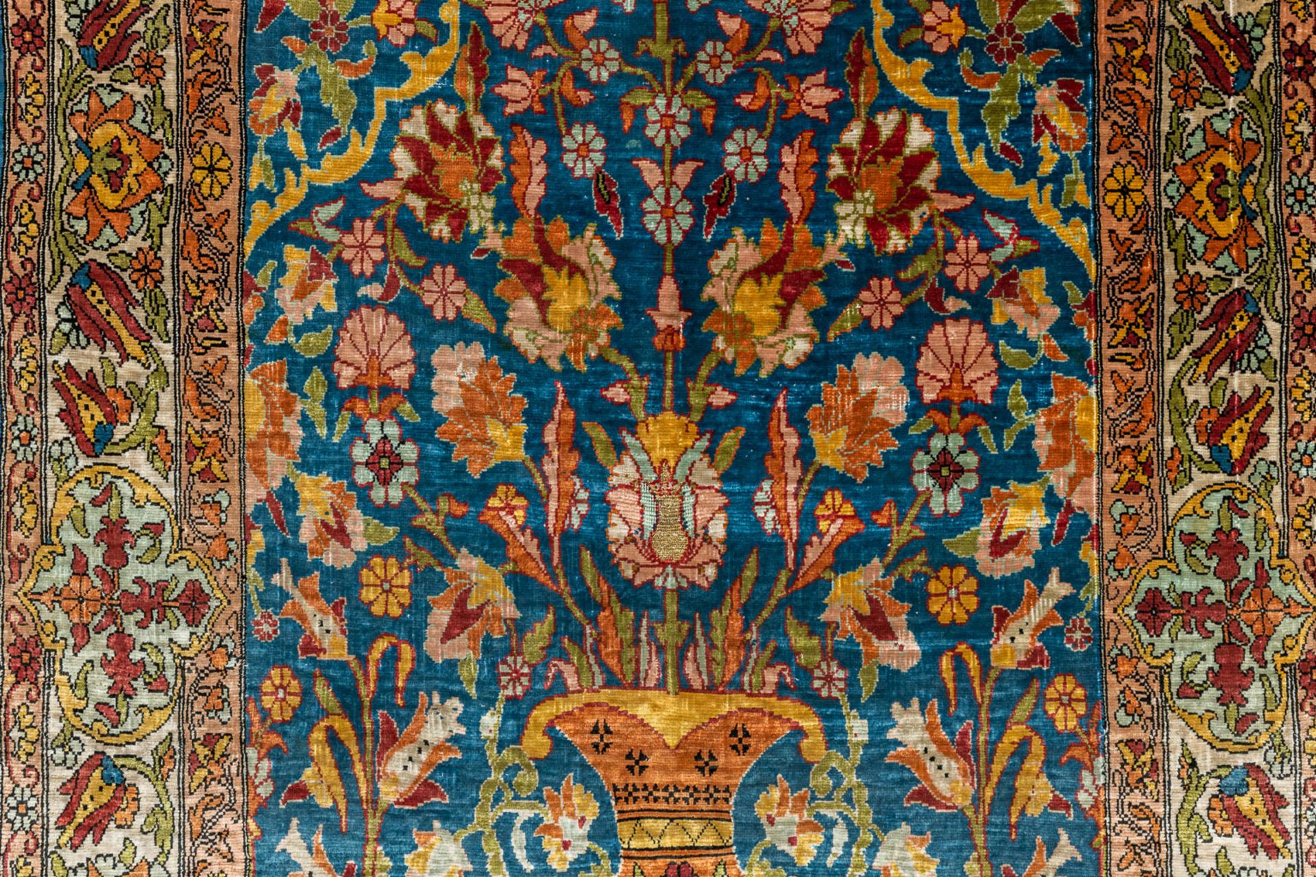 An Oriental hand-made carpet, Ghoum, Signed. (L:108 x W:60 cm) - Bild 6 aus 11