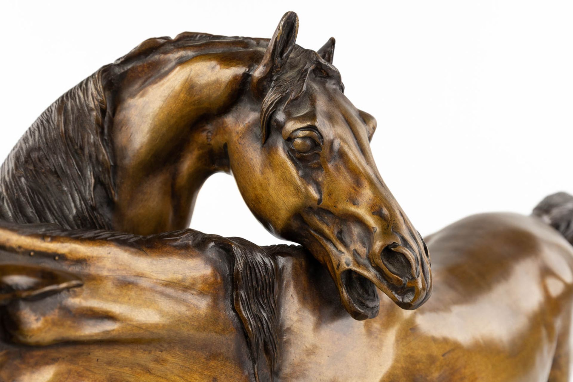 Pierre-Jules MÈNE (1810-1879)(After) 'Horses' patinated bronze, posthumously cast. (L:22 x W:70 x H: - Bild 5 aus 12