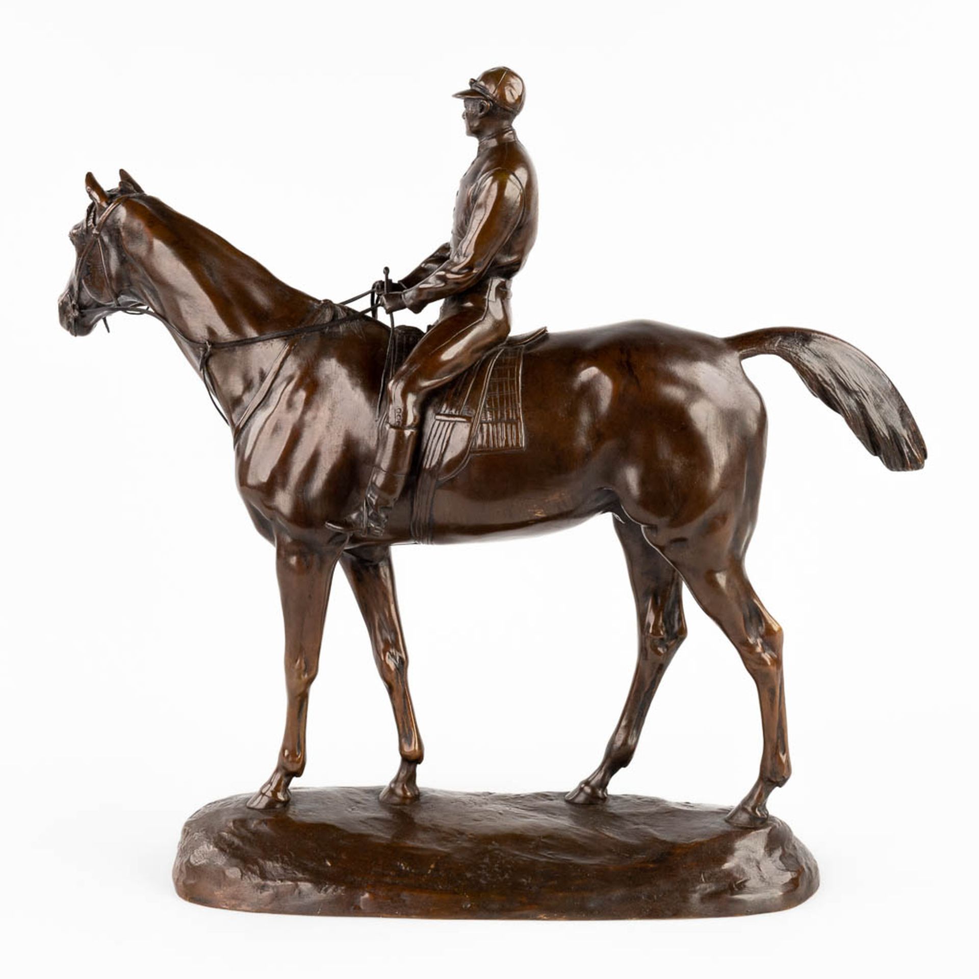 Paul COMOLÉRA (1818-c.1897) 'Horse with rider' patinated bronze. (L: 12 x W: 50 x H: 46 cm) - Bild 5 aus 10