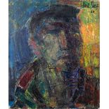 Anto DIEZ (1914-1992) 'Portait of a Miner' oil on canvas. 1964 (W:55 x H:65 cm)