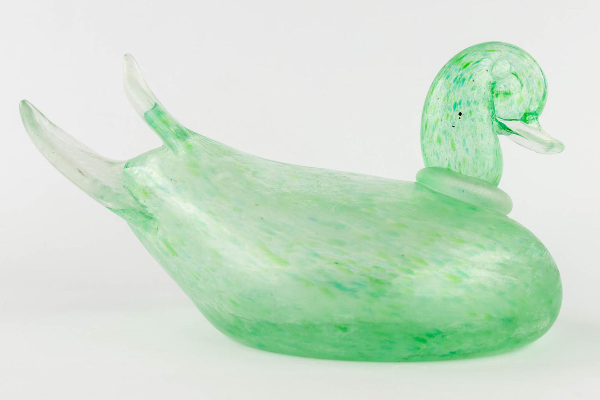 A vide-poche and duck, glass, Murano, Italy. (L:22 x W:29 x H:10,5 cm) - Image 3 of 16